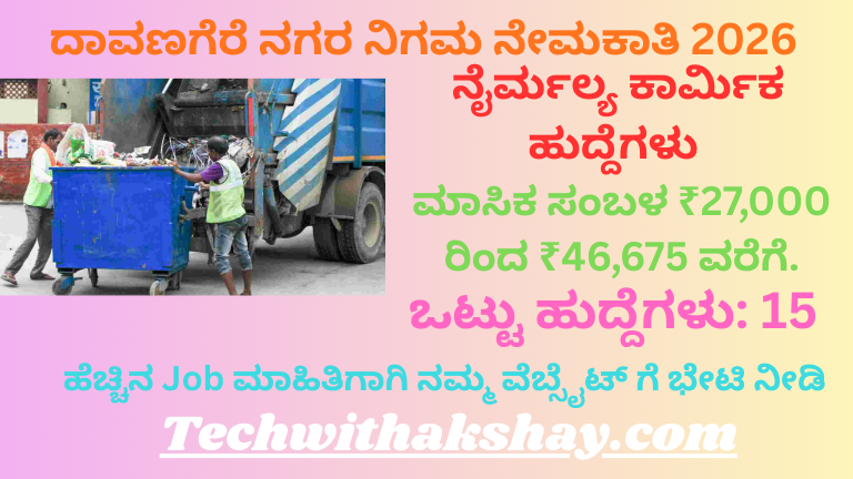 Davanagere Offline Govt Jobs 2026