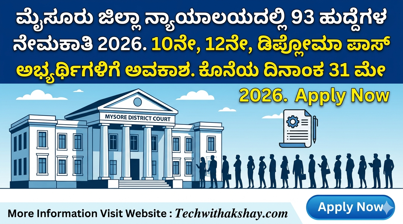 Mysore District Court Recruitment-2026