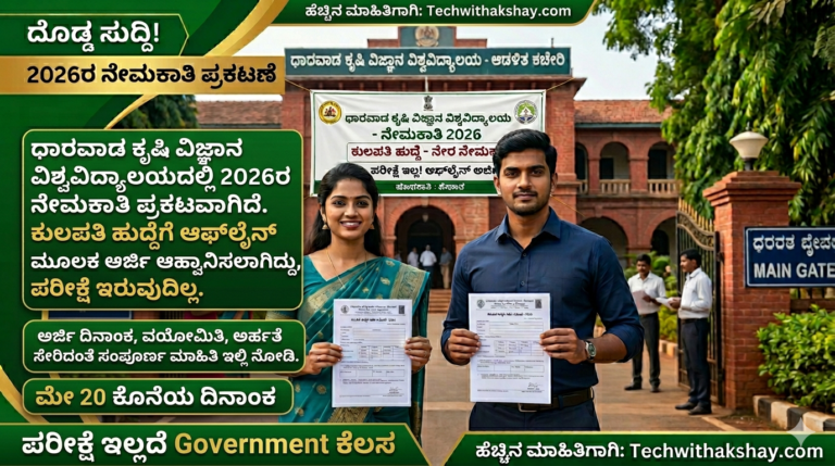 Dharwad Agricultural University Recruitment -2026