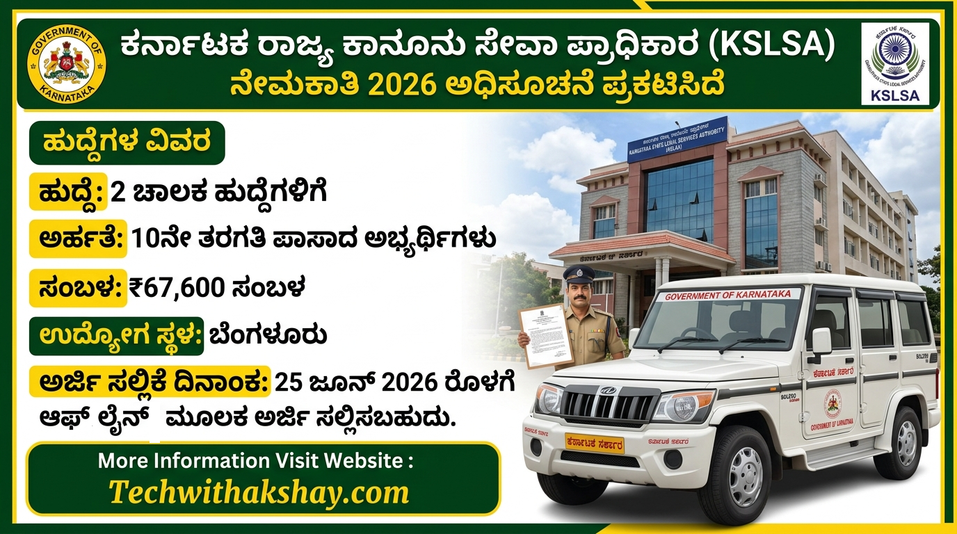 KSLSA Recruitment 2026