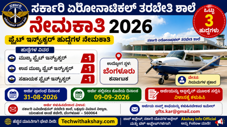 Government Aeronautical Training School Recruitment -2026